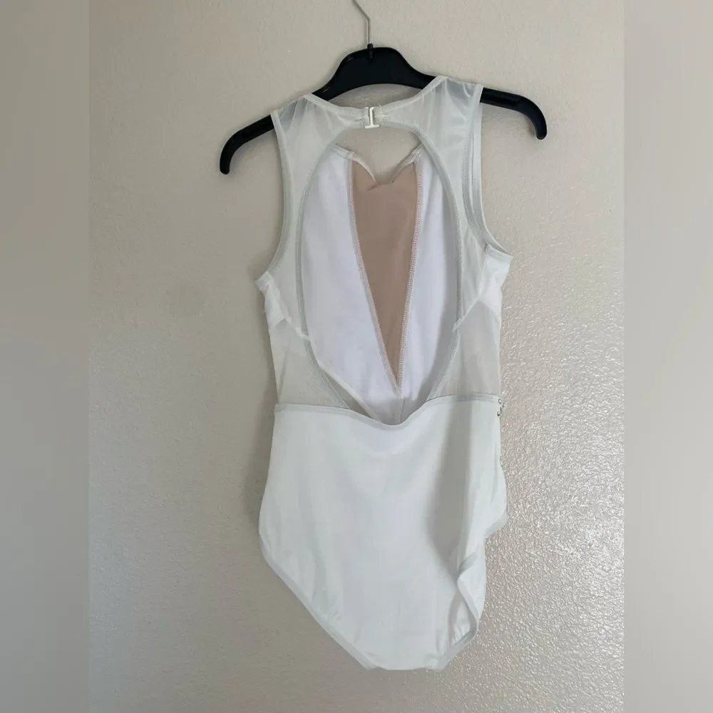 WEISSMAN solo custom Dance Costume white contemporary illusion MT10479 SA adult